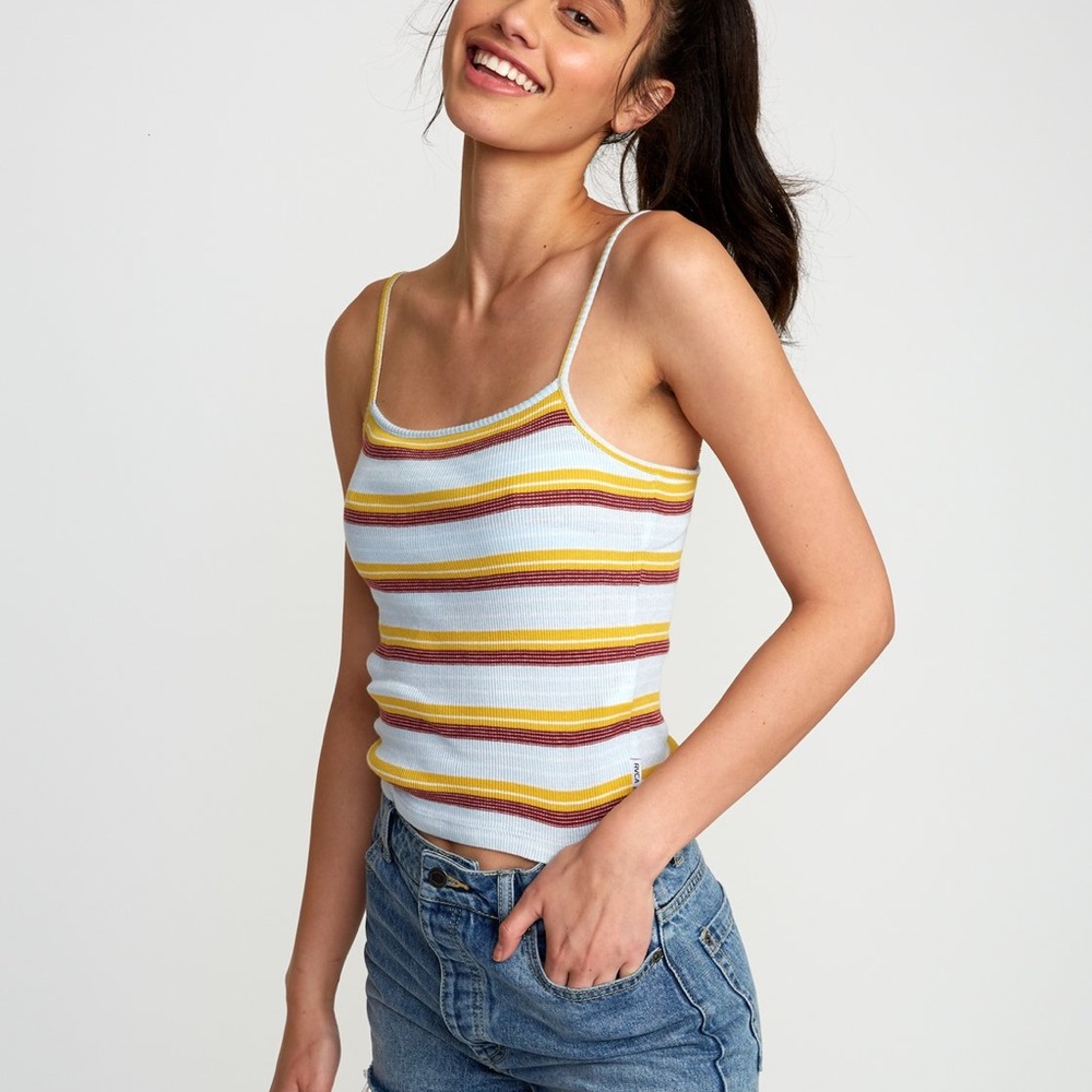 RVCA TALLY STRIPED CAMI TANK TOP
